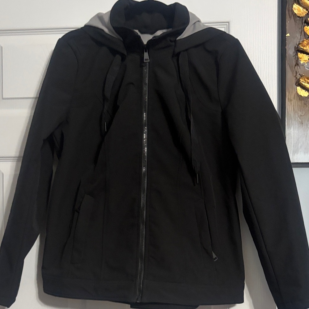 NWT large Black Hooded Jacket